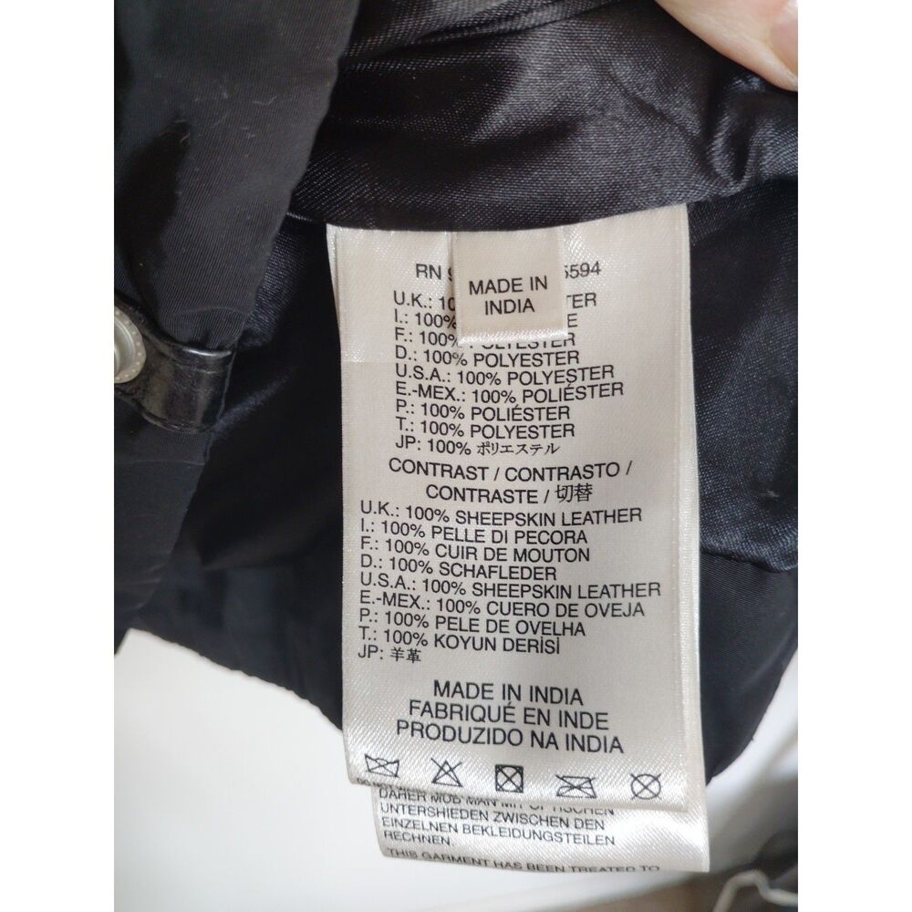 Vintage Diesel Moto Leather Jacket Unisex Medium Y2K Biker Black - Picture 10 of 11